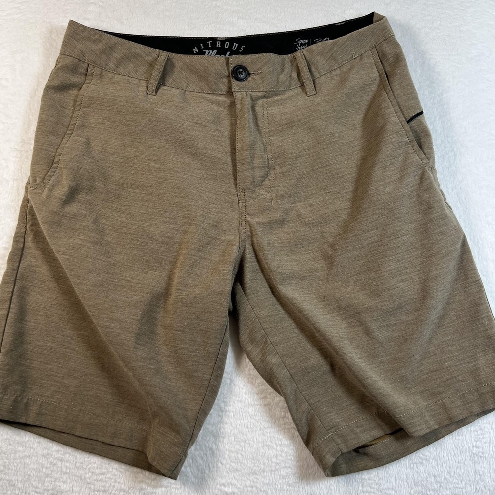 Nitrous Black Shorts Mens‎ 30 Brown 9 In Inseam Hybrid Stretch Chino Casual